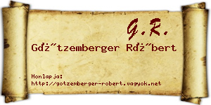 Götzemberger Róbert névjegykártya